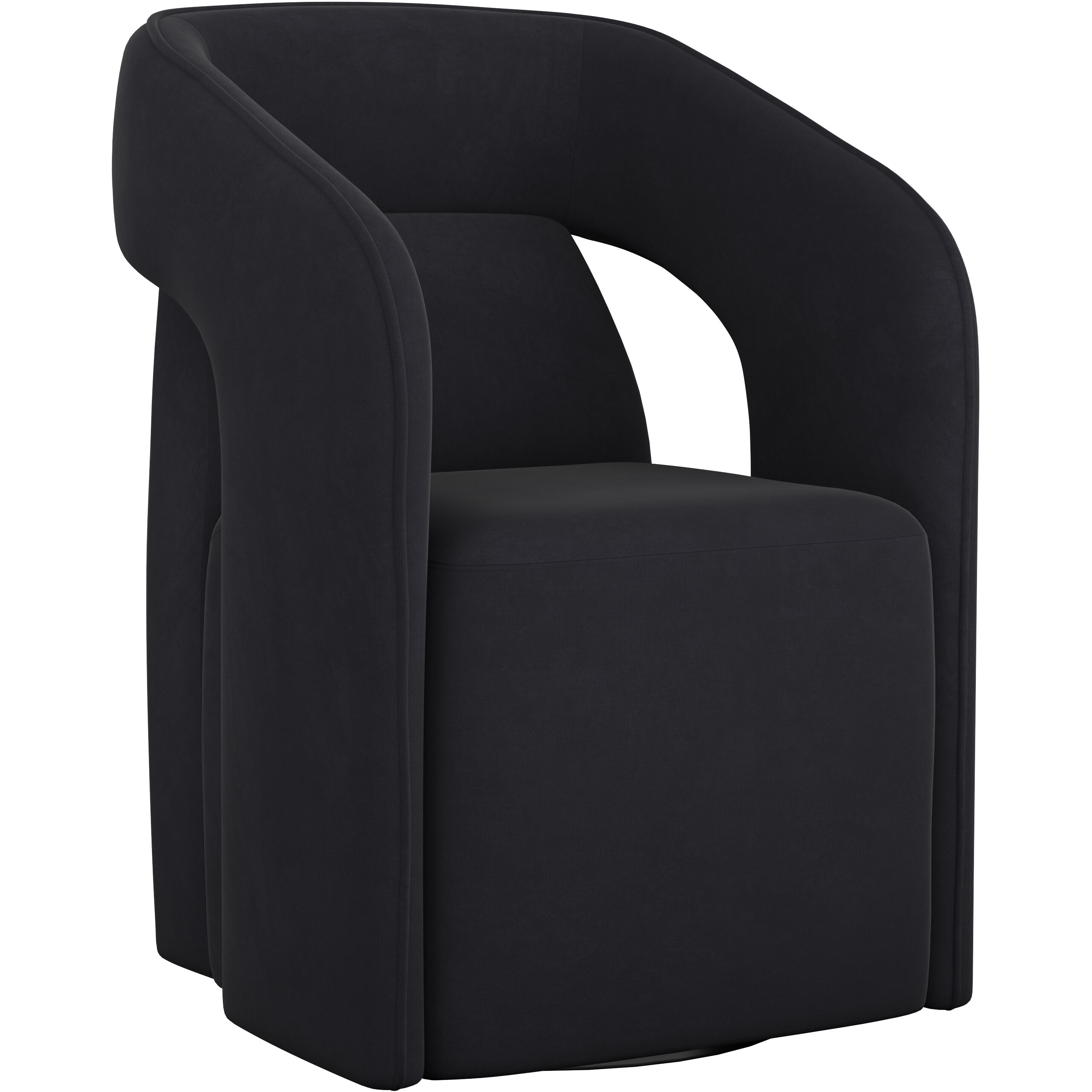 Kendrick Abbington Black Wheeled Dining Armchair, Wheeled